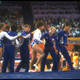 Mary Lou Retton and America’s gymnastics team, 1984. Photo via Getty Images.